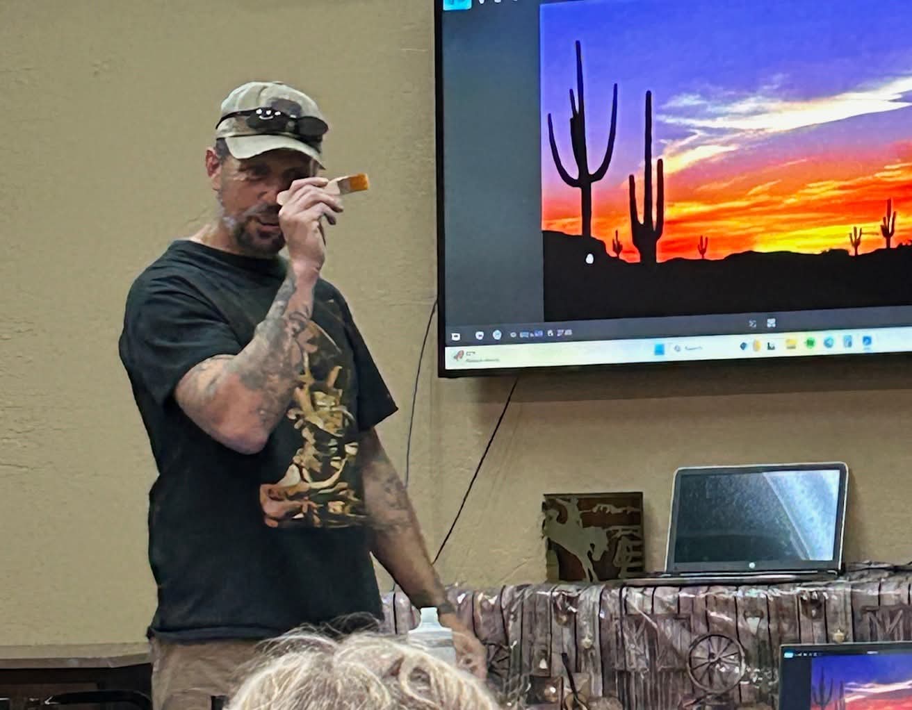 Shaun McClure presenting to a community audience