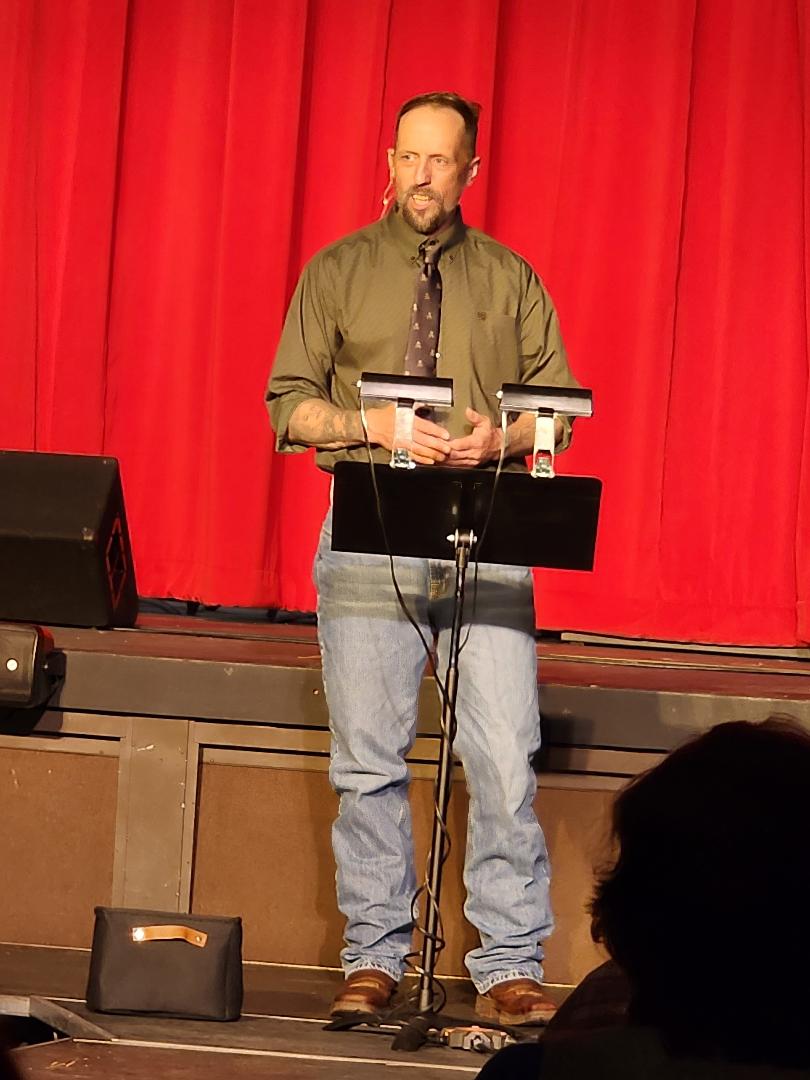 Shaun McClure speaking at the Unbroken Project